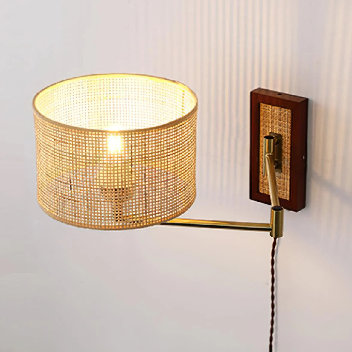 Rattan Farmhouse Bamboo Wall Light - Image 5