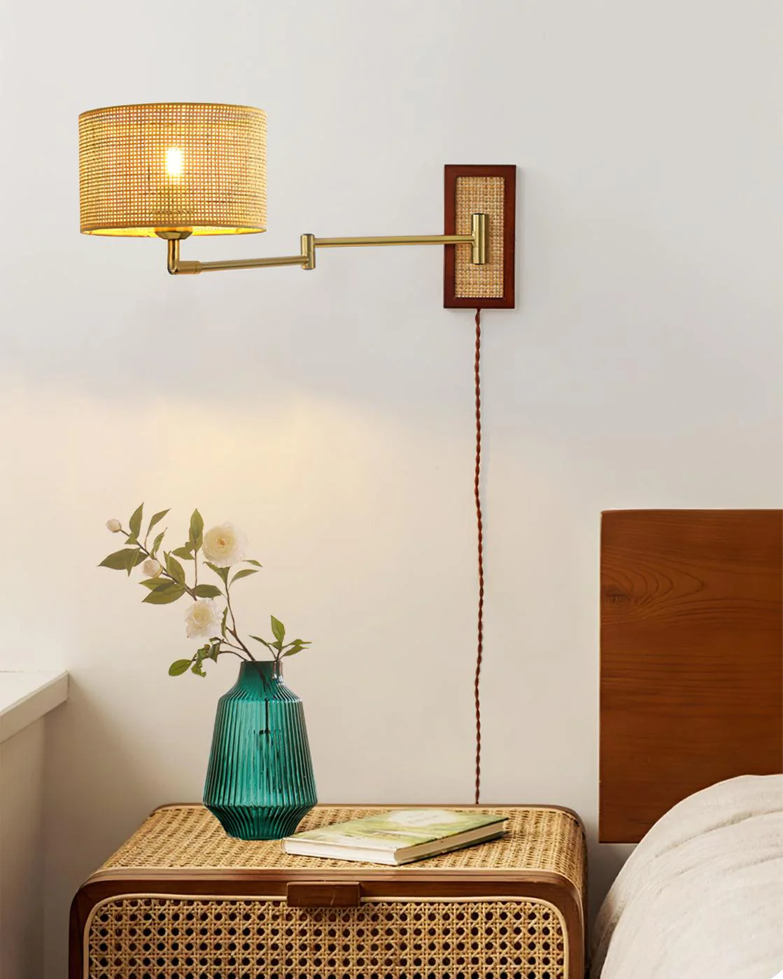 Rattan Farmhouse Bamboo Wall Light - Image 6