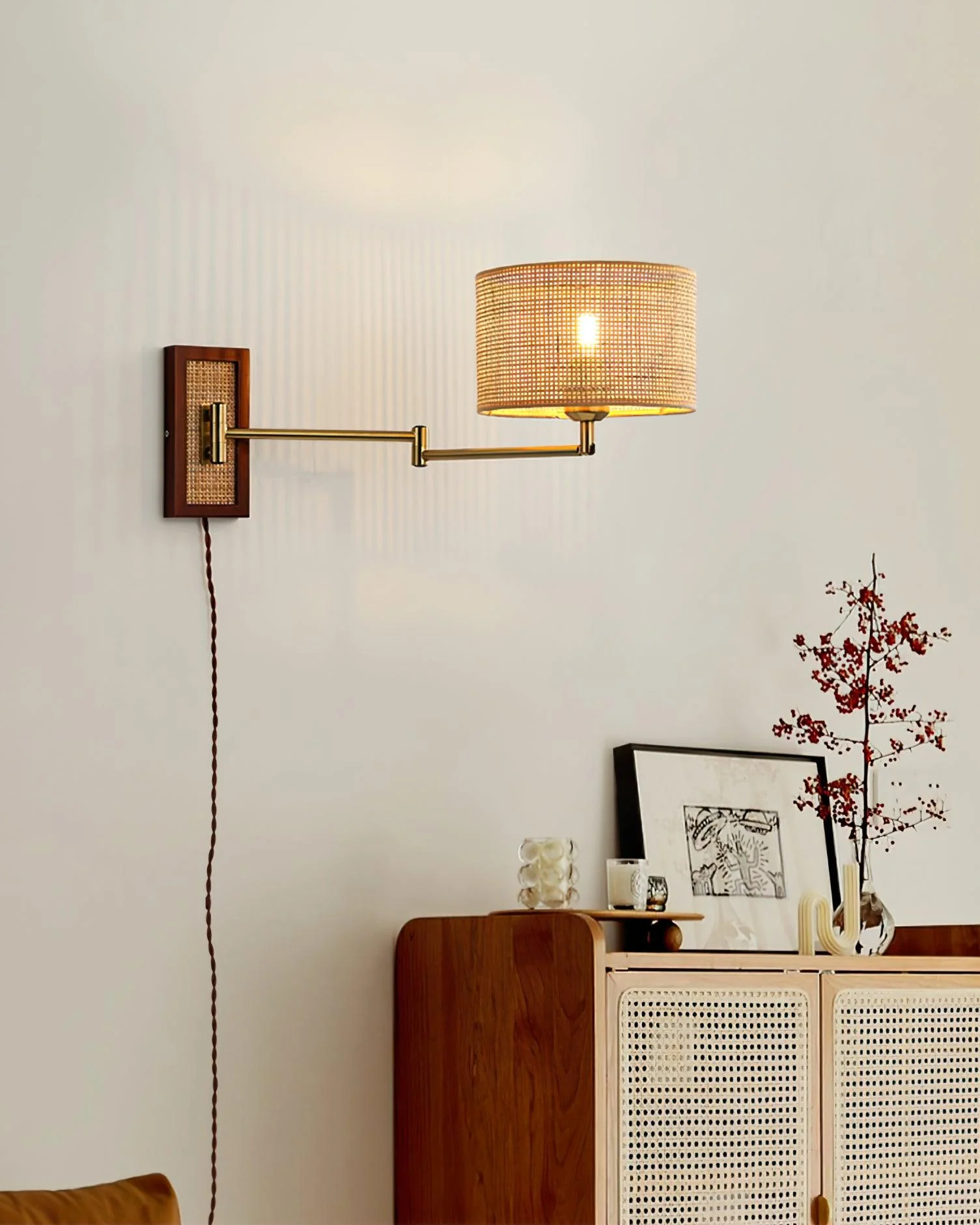 Rattan Farmhouse Bamboo Wall Light - Image 7