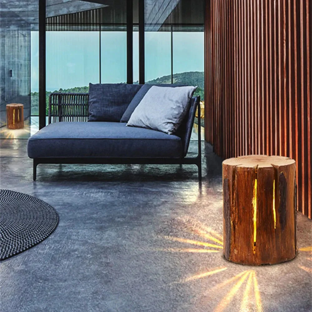Ray Contemporary Wood Outdoor Floor Lamp - Image 2