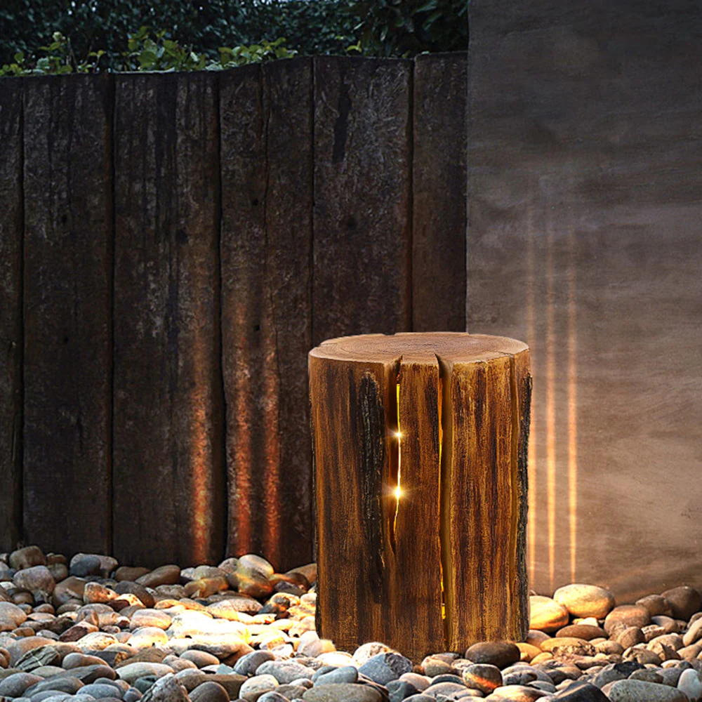 Ray Contemporary Wood Outdoor Floor Lamp - Image 4