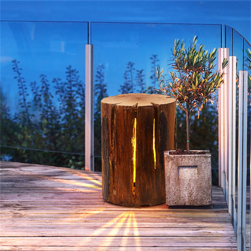 Ray Contemporary Wood Outdoor Floor Lamp - Image 6