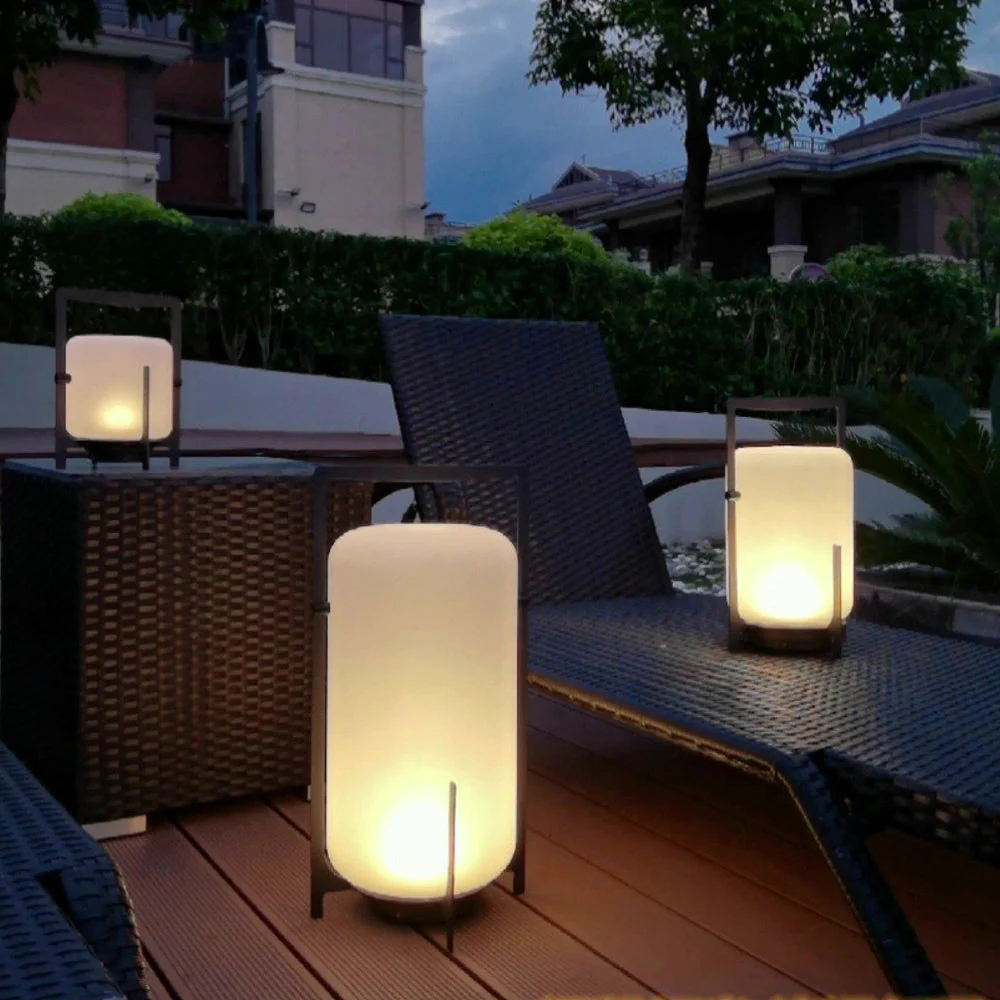 Ray Minimalist Glass Outdoor Floor Lamp - Image 13