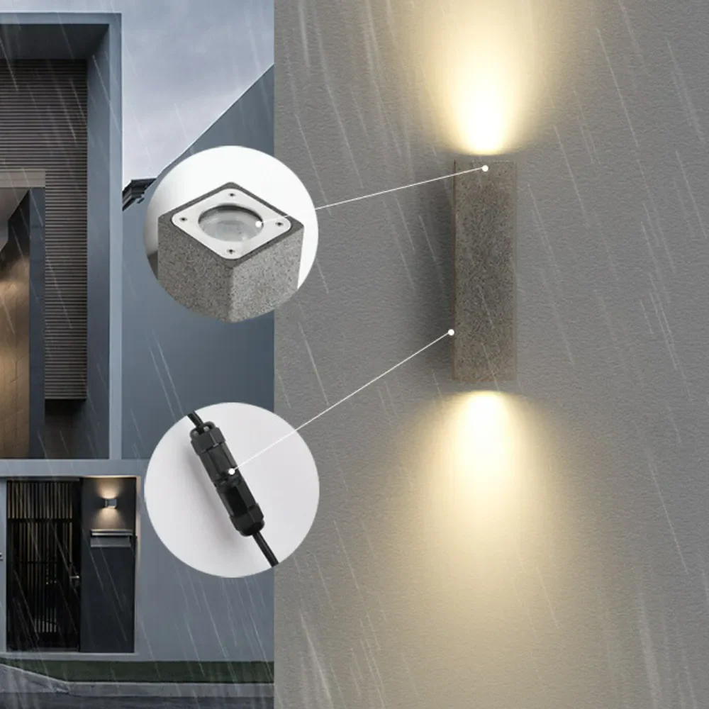 Ray Minimalist Outdoor Wall Lamp Cement - Image 5