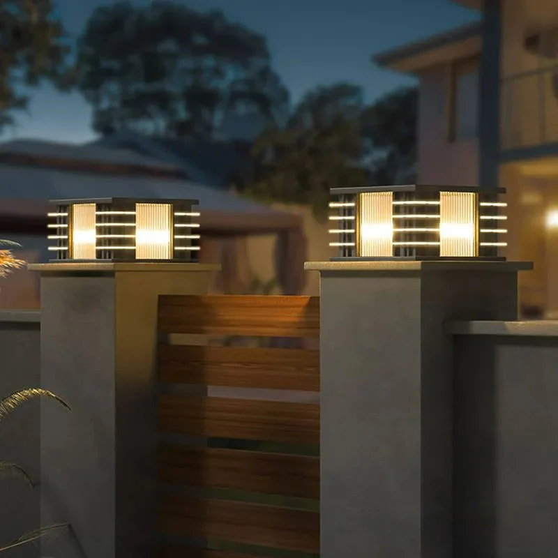 Ray Modern Glass Outdoor Pillar Light - Image 11