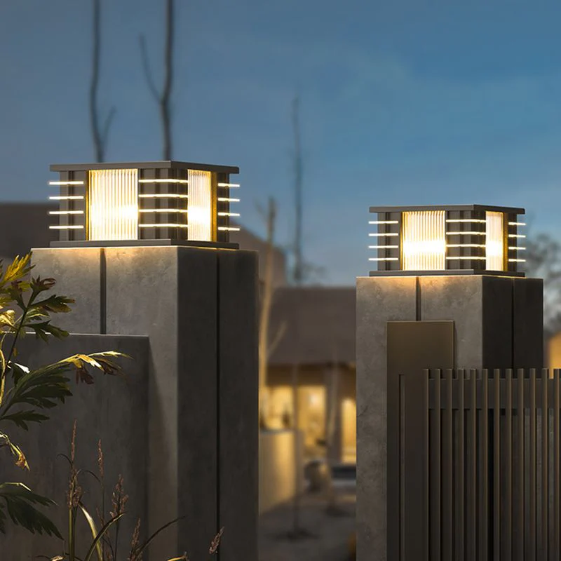 Ray Modern Glass Outdoor Pillar Light - Image 5