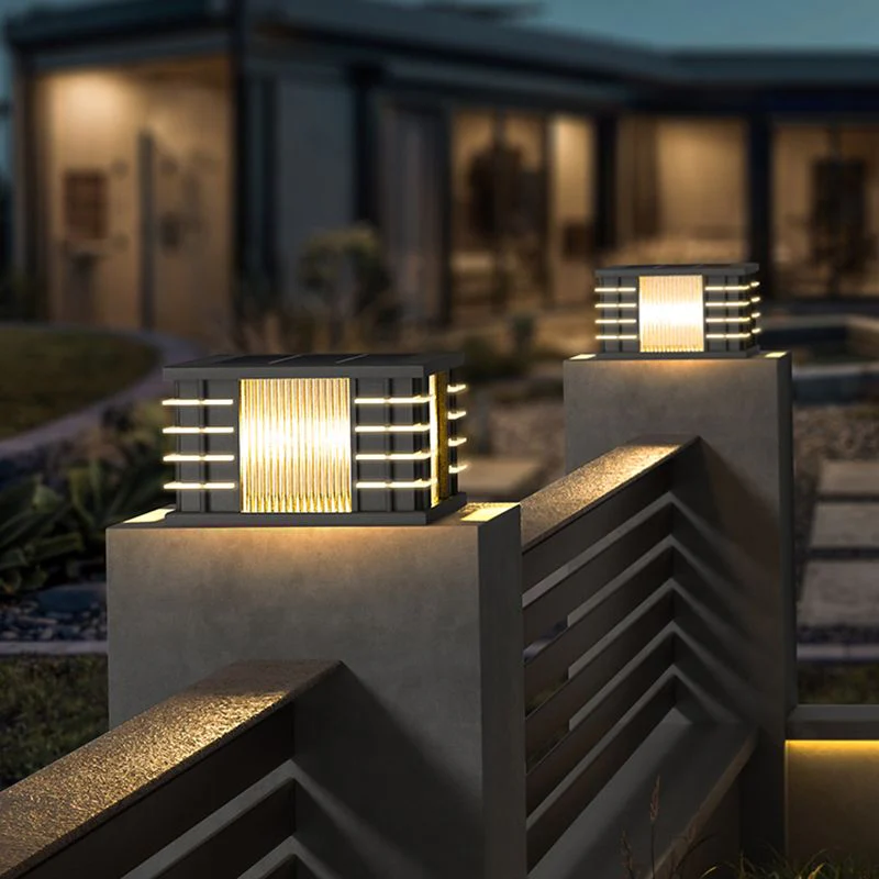 Ray Modern Glass Outdoor Pillar Light - Image 9
