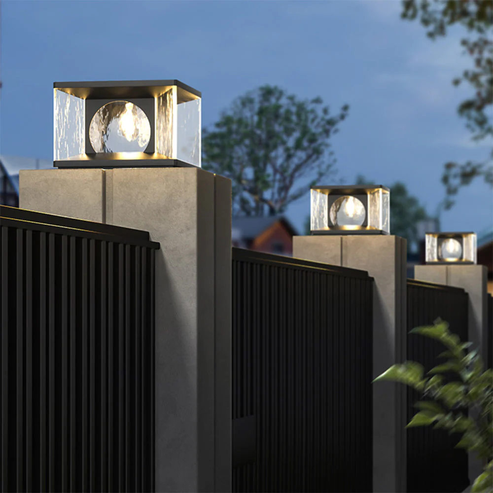 Ray Modern Glass Outdoor Pillar Light - Image 5