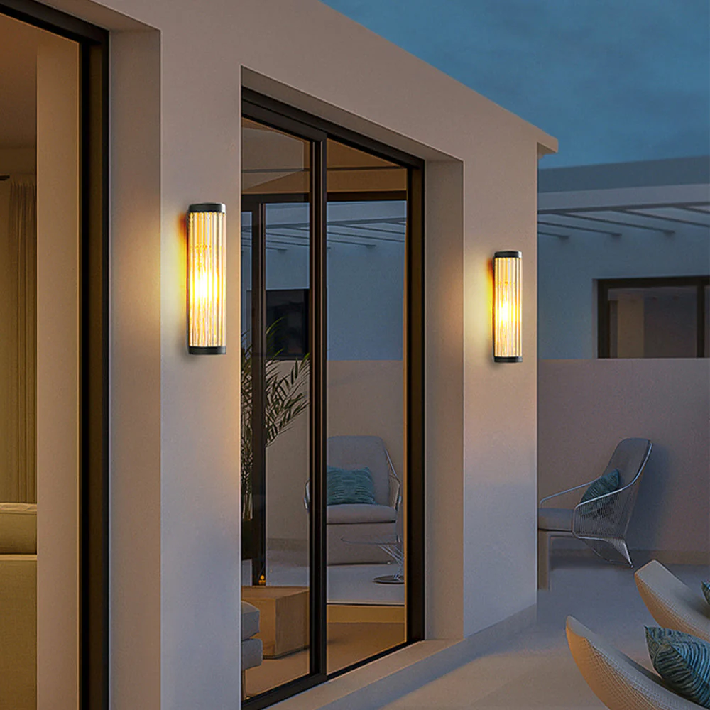 Ray Modern Glass Outdoor Wall Lamp - Image 4