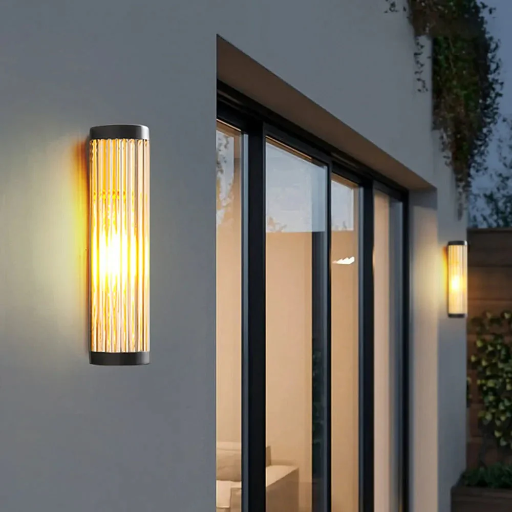 Ray Modern Glass Outdoor Wall Lamp - Image 8