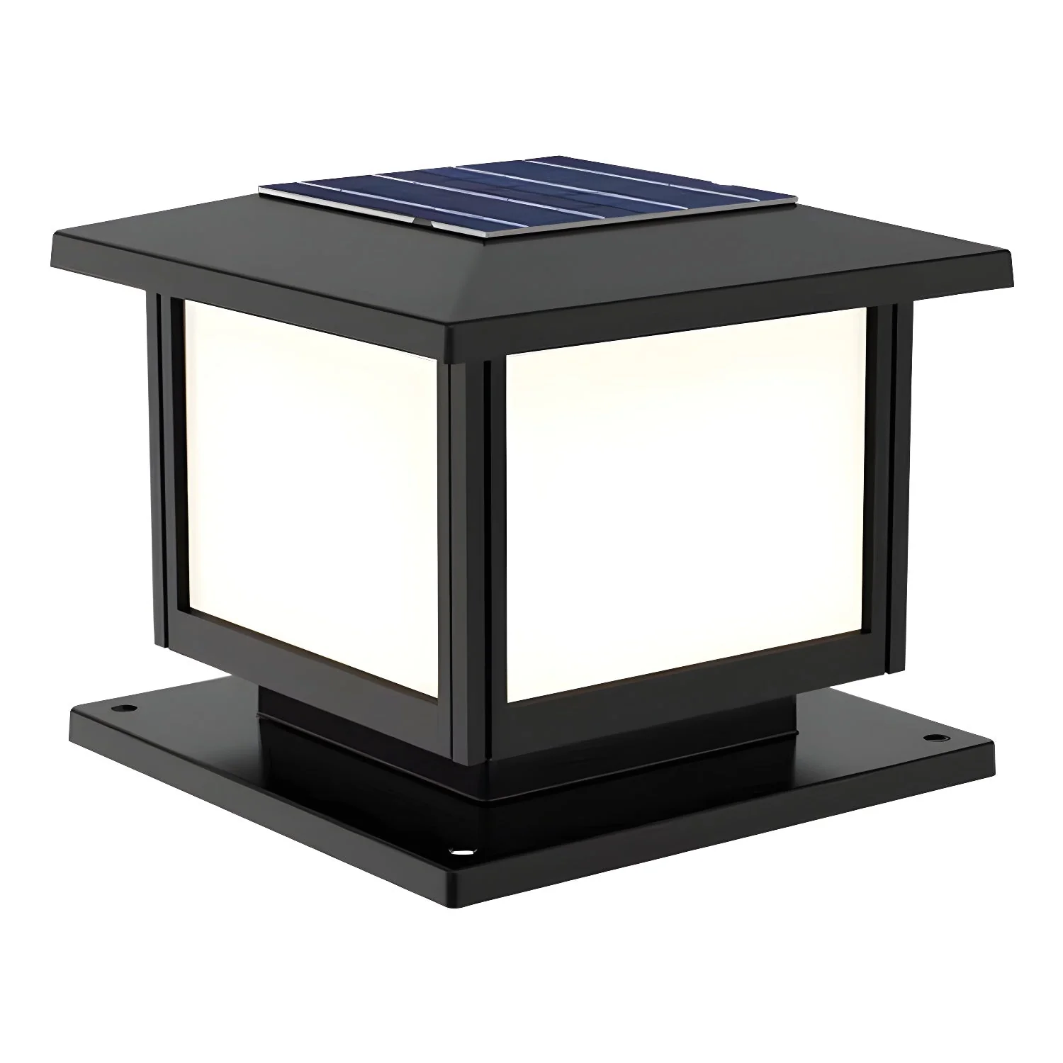 Ray Pavilion-style Square Solar Outdoor Post Light - Image 17