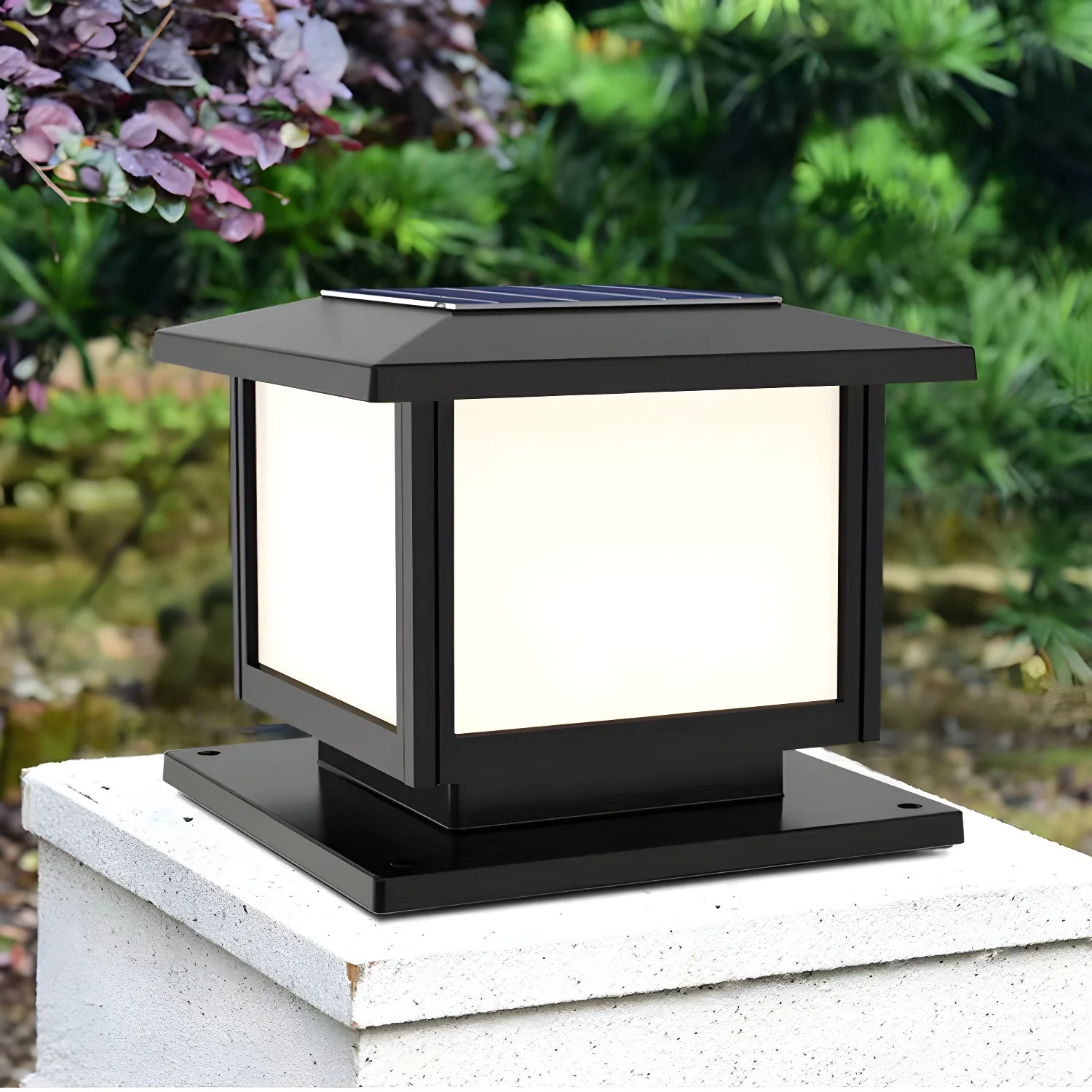 Ray Pavilion-style Square Solar Outdoor Post Light - Image 18