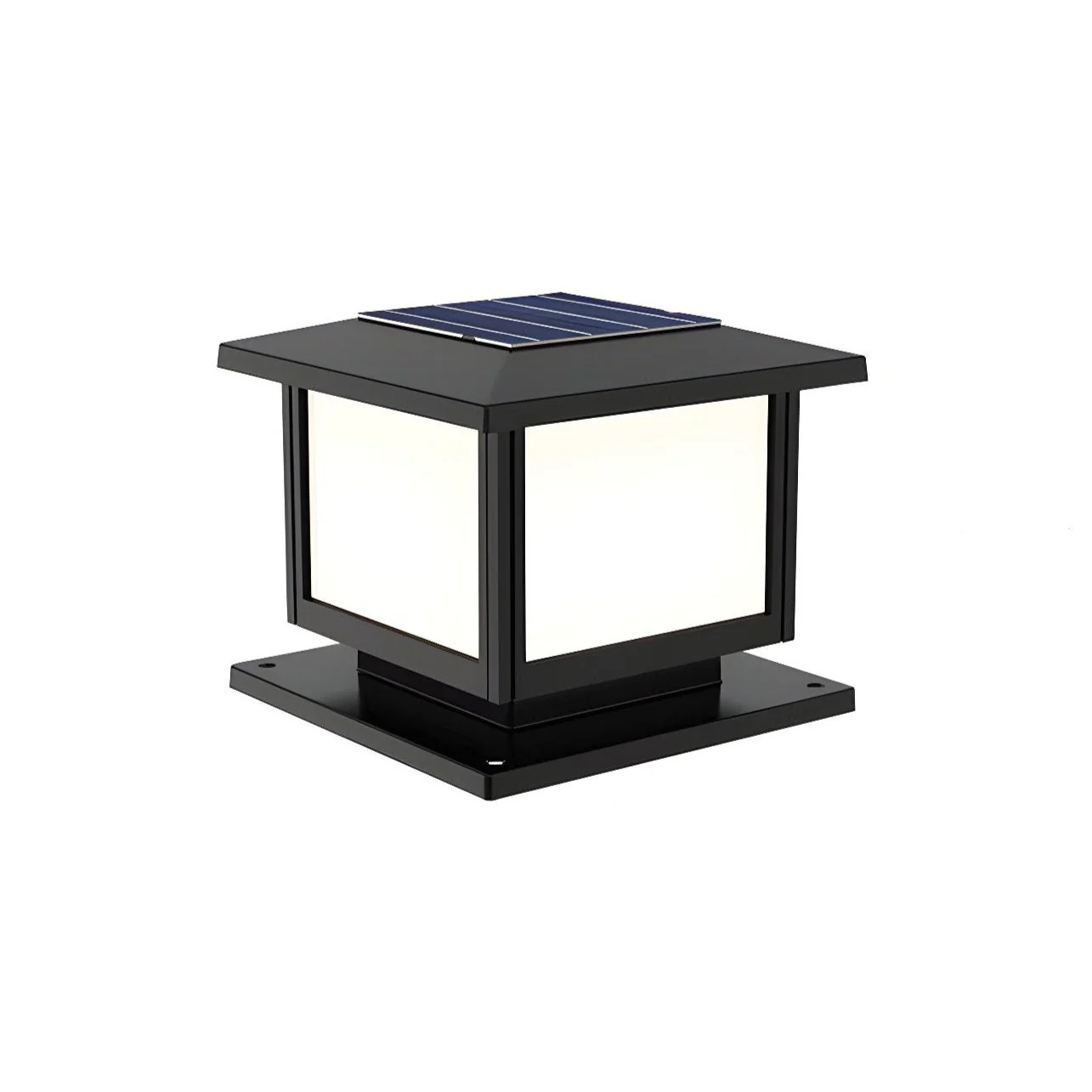 Ray Pavilion-style Square Solar Outdoor Post Light - Image 5