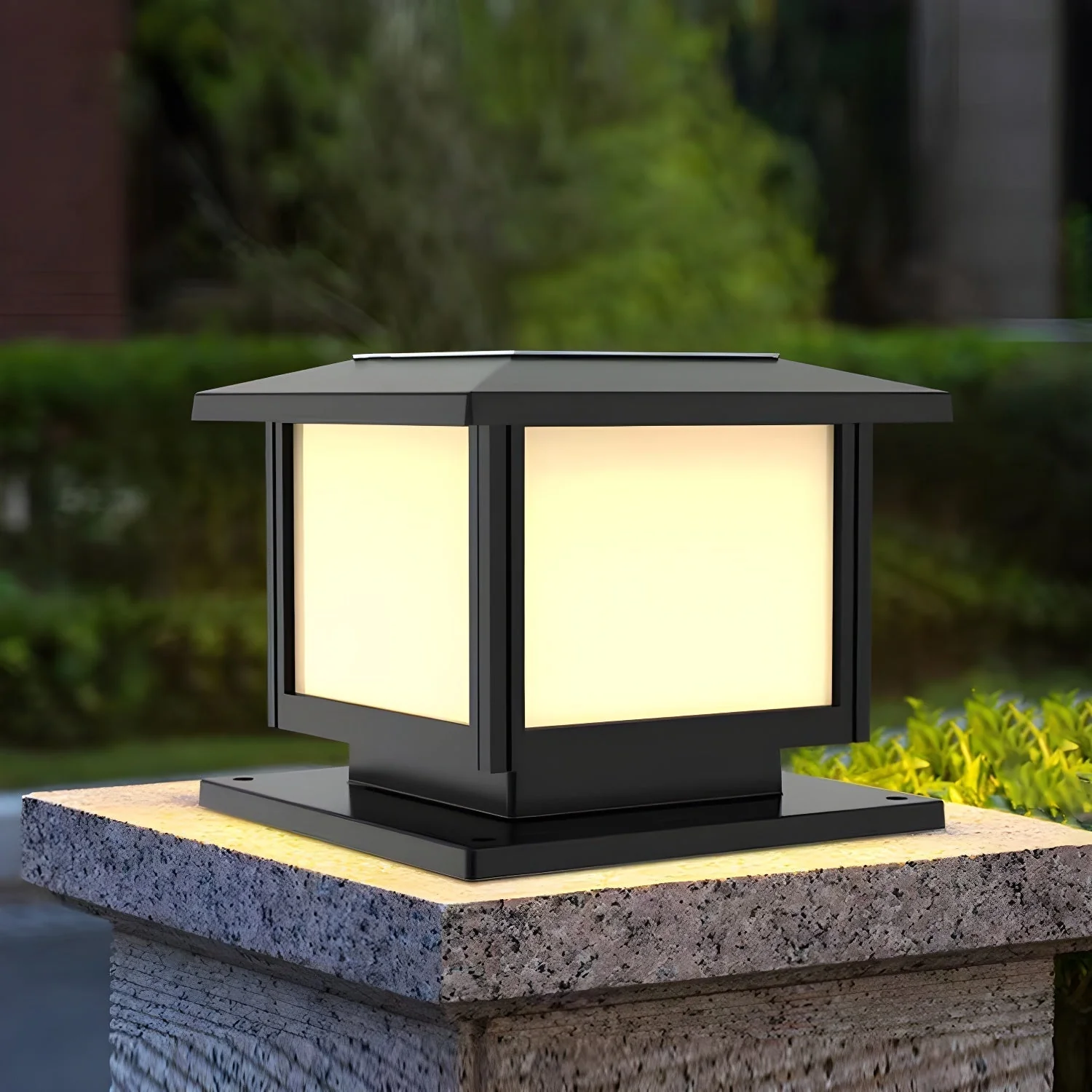 Ray Pavilion-style Square Solar Outdoor Post Light - Image 6
