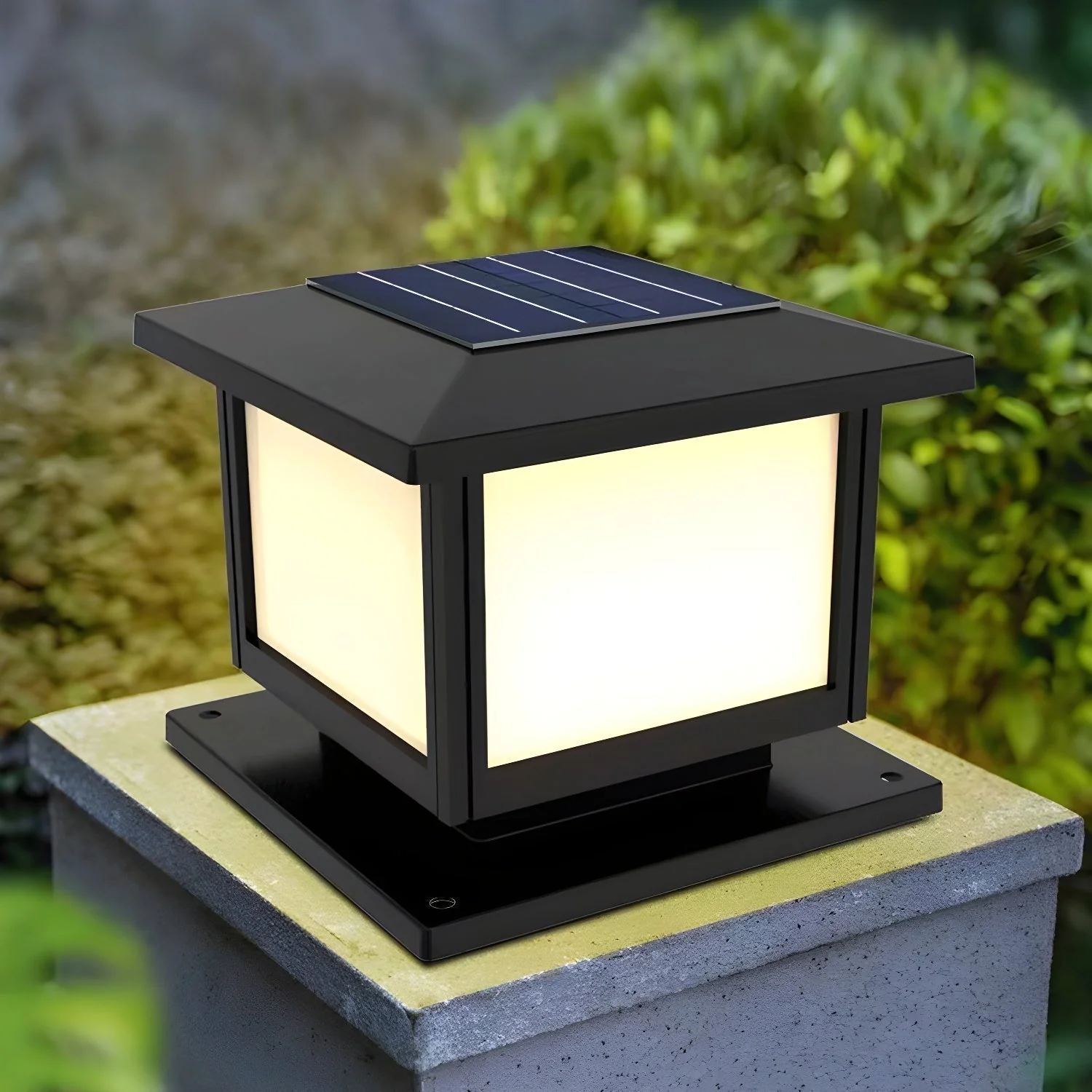 Ray Pavilion-style Square Solar Outdoor Post Light - Image 9