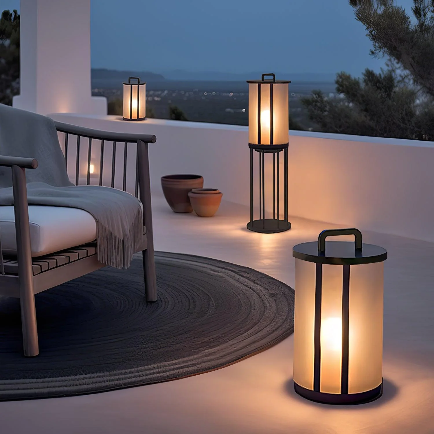 Ray Round Pillar Lantern Outdoor Light - Image 16