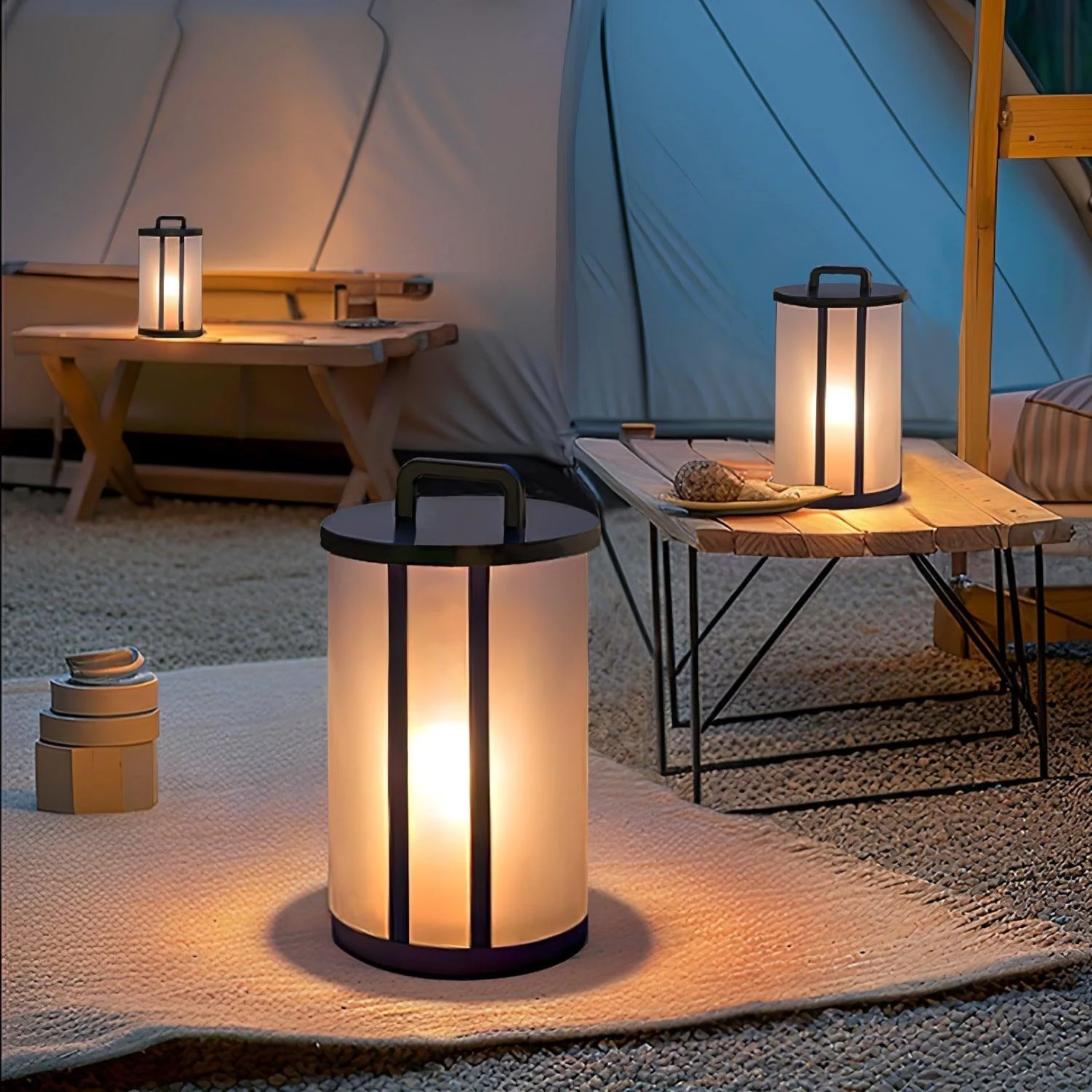 Ray Round Pillar Lantern Outdoor Light - Image 2