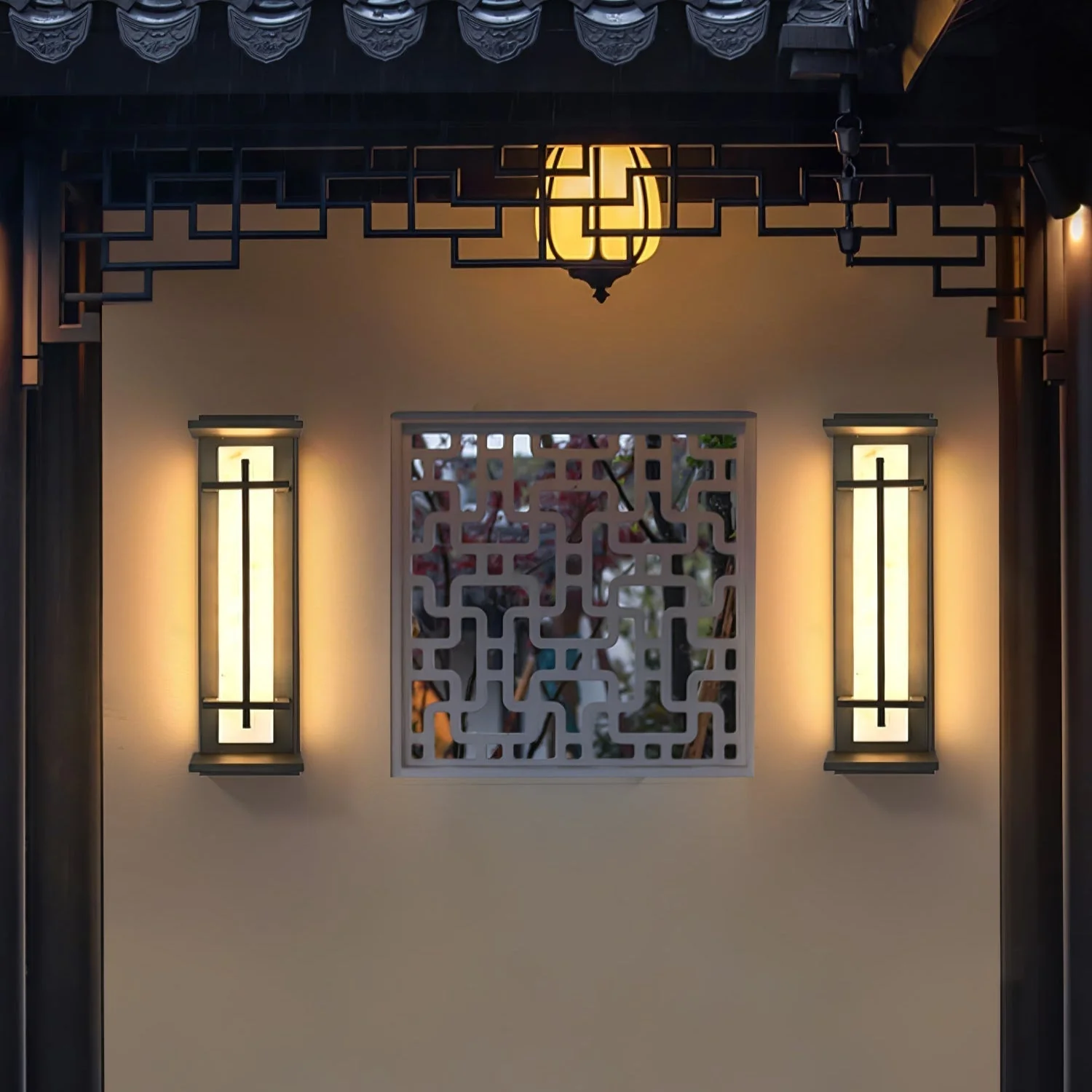 Square Outdoor Wall Light Imitation Alabaster Waterproof - Image 29
