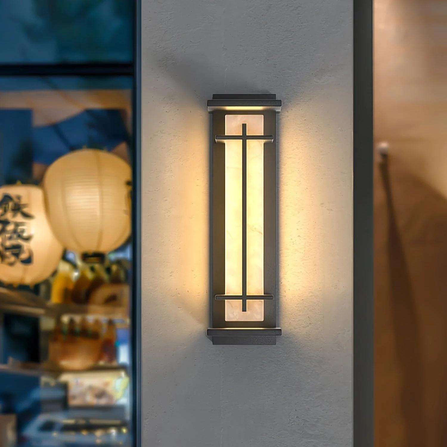 Square Outdoor Wall Light Imitation Alabaster Waterproof - Image 31
