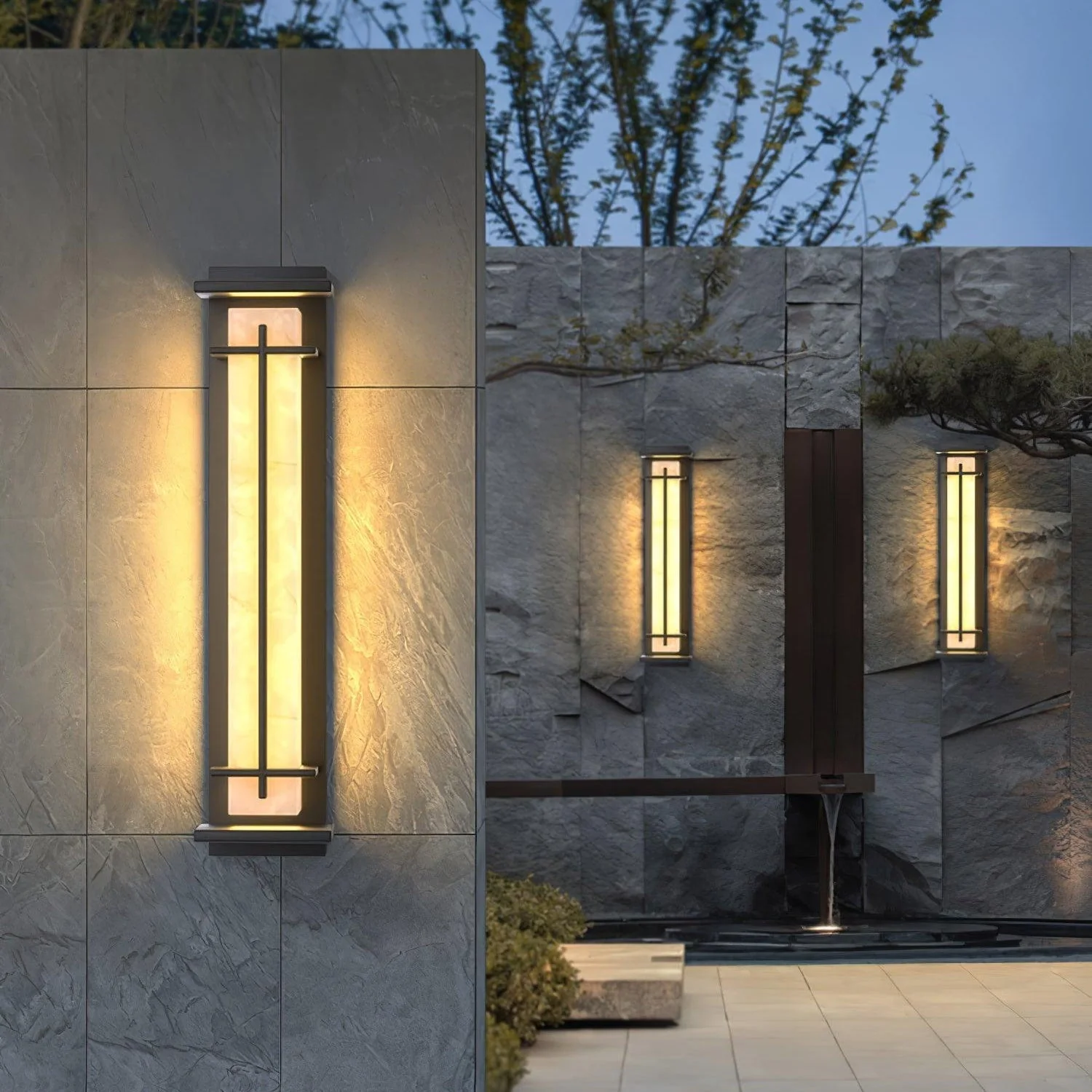 Square Outdoor Wall Light Imitation Alabaster Waterproof - Image 48