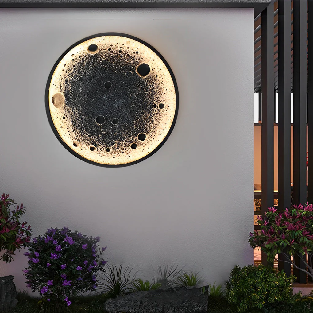 Rebellious Round Moon Modern Outdoor Wall Lights