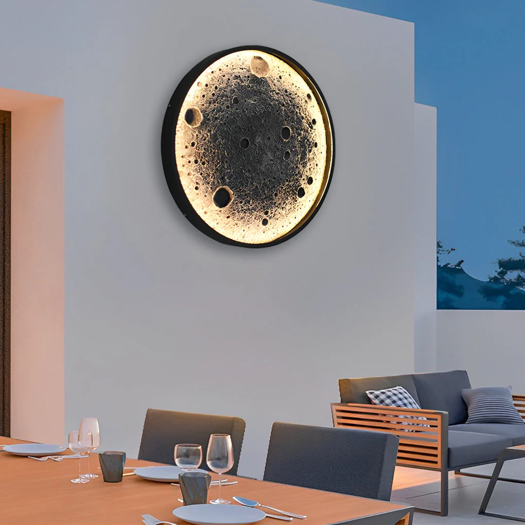 Rebellious Round Moon Modern Outdoor Wall Lights - Image 6