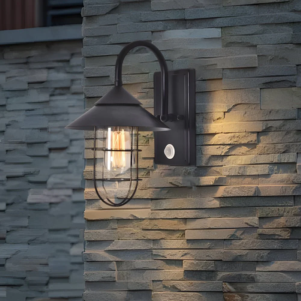 Rebello Retro Round Sensor Glass Outdoor Wall Lights - Image 3