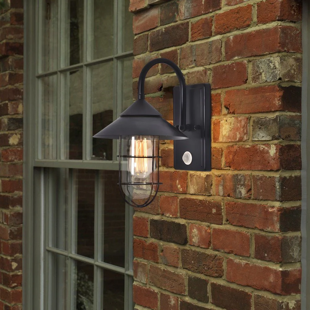 Rebello Retro Round Sensor Glass Outdoor Wall Lights - Image 4