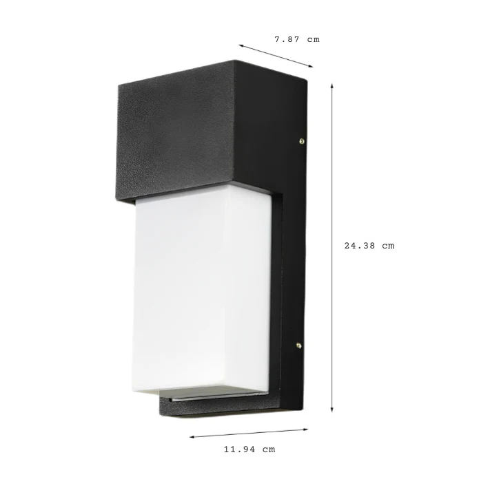 Rectangular Waterproof LED 10W Black Outdoor Wall Light - Image 6
