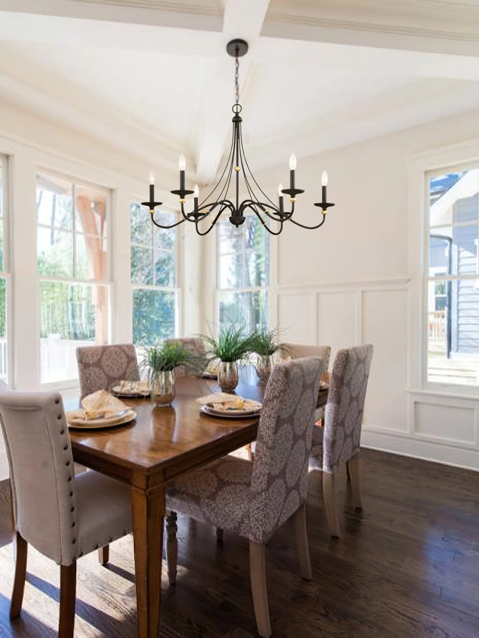 Regalia Vintage Brass Chandelier - Image 6