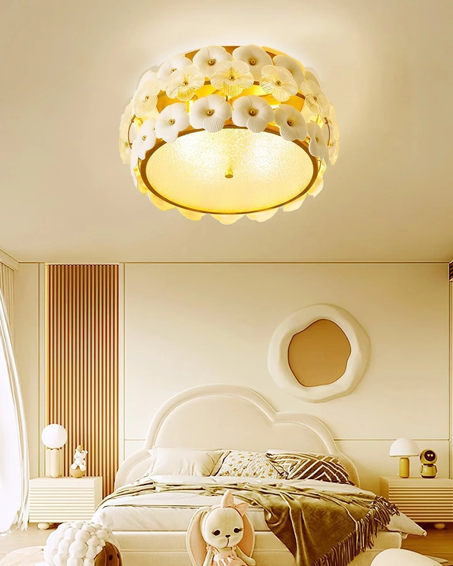 Regina Art Flowers Glass Ceramics Ceiling Lamp - Image 2