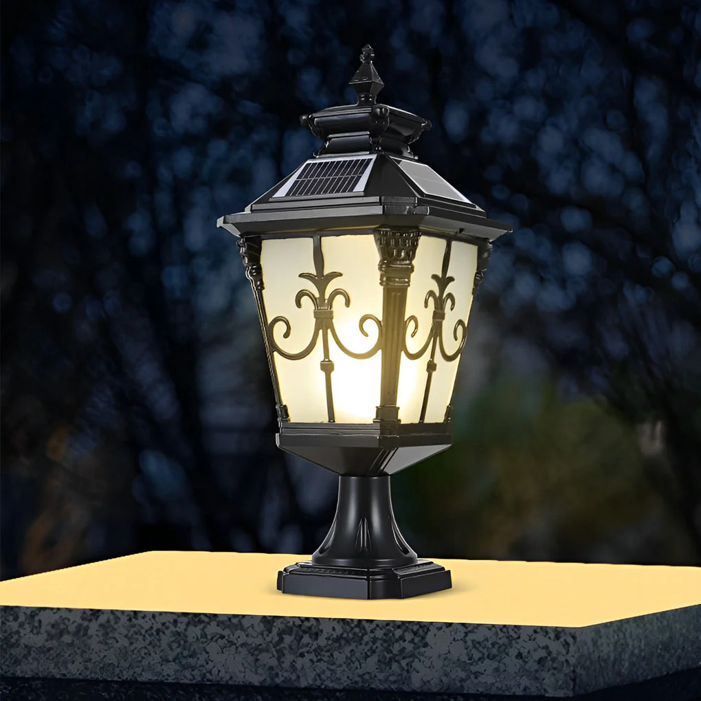 Loble Retro Pattern LED European Outdoor Fence Post Lights