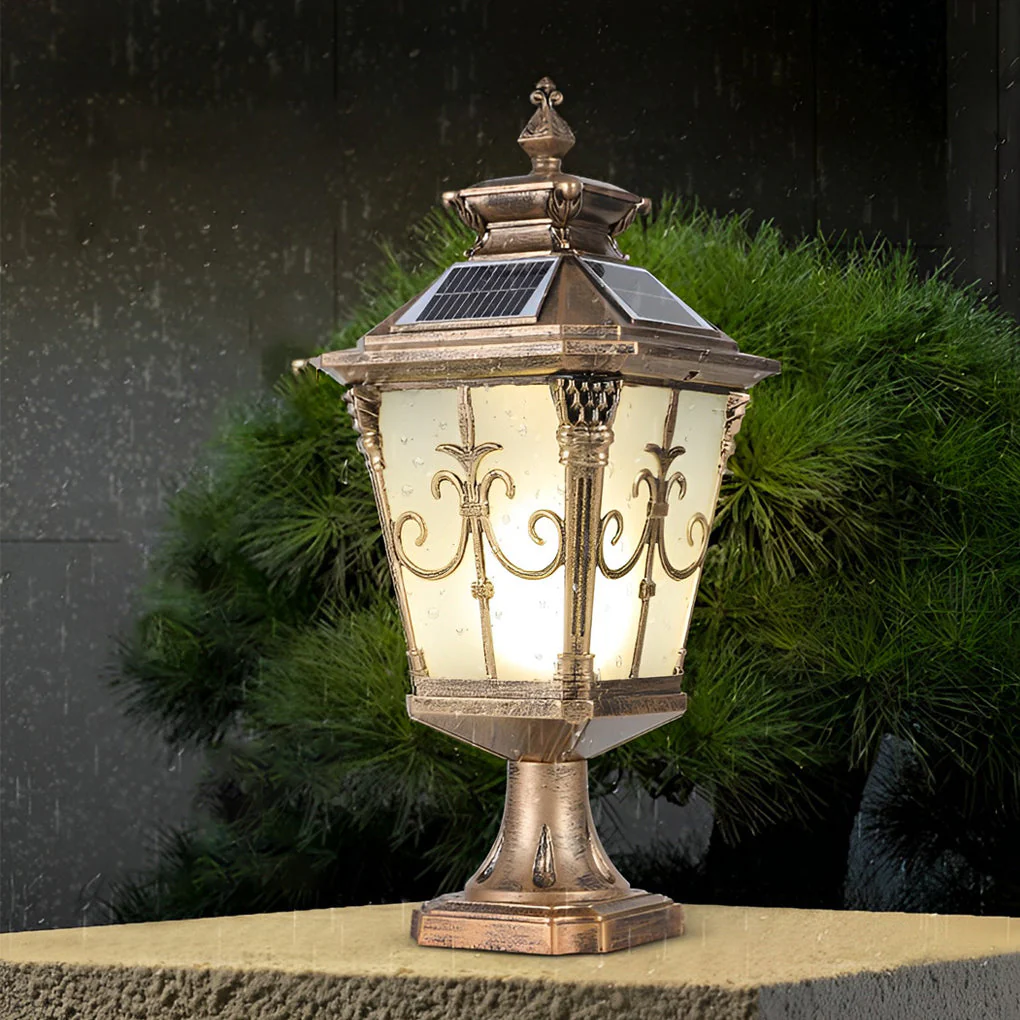 Loble Retro Pattern LED European Outdoor Fence Post Lights - Image 5