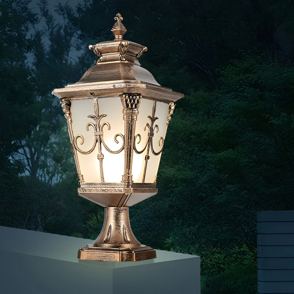 Loble Retro Pattern LED European Outdoor Fence Post Lights - Image 7