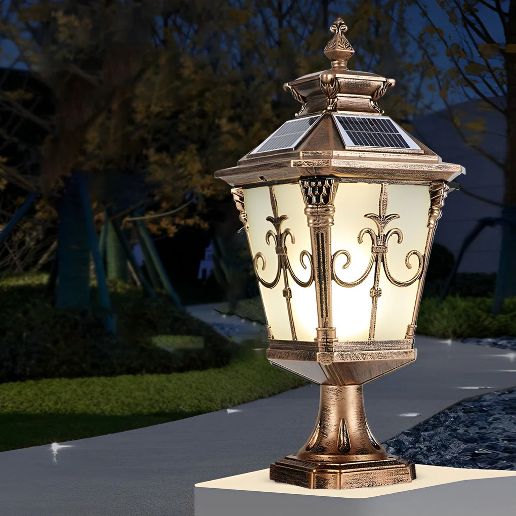 Loble Retro Pattern LED European Outdoor Fence Post Lights - Image 8