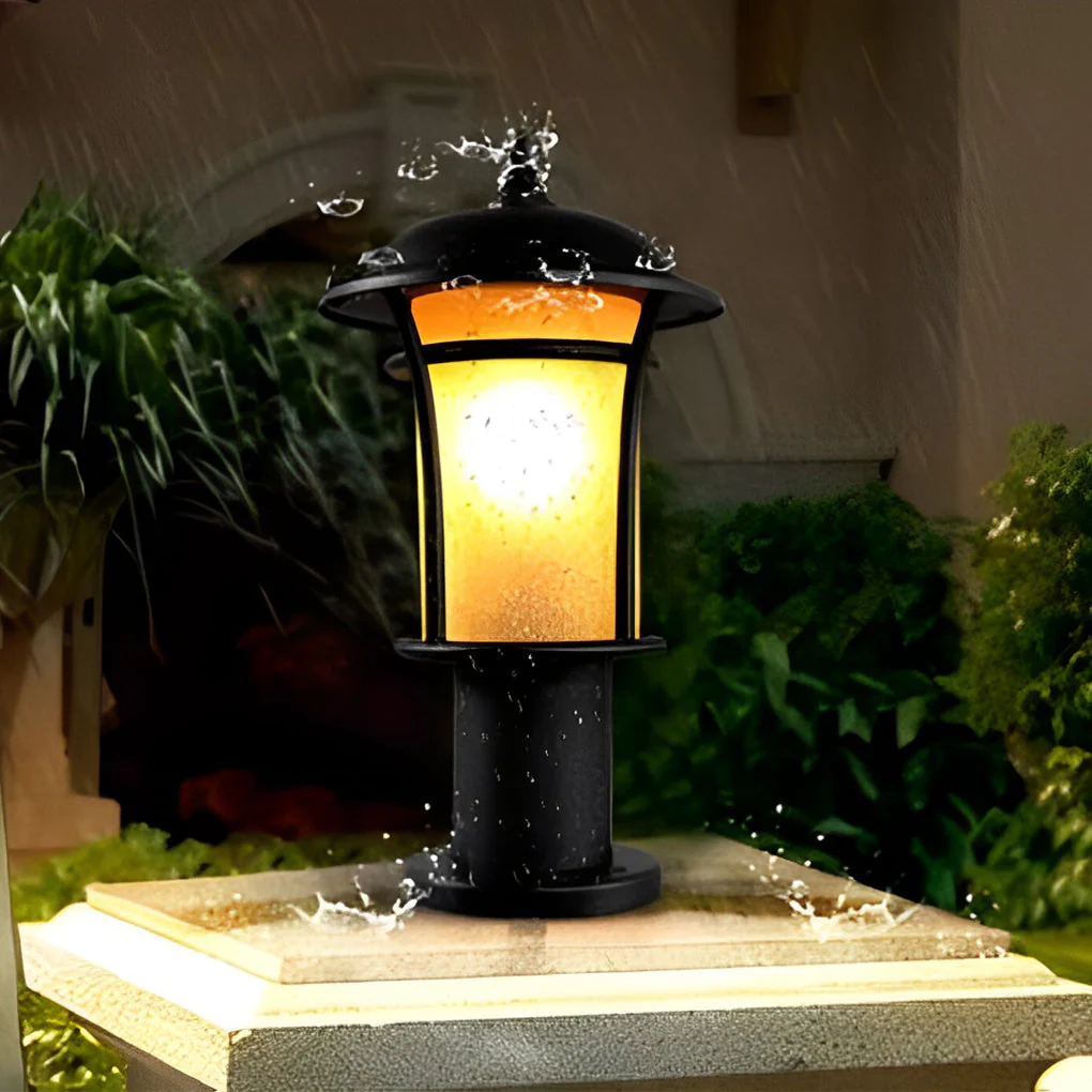 Rhean Classic Old England-Style LED Glass Outdoor Lamp - Image 10