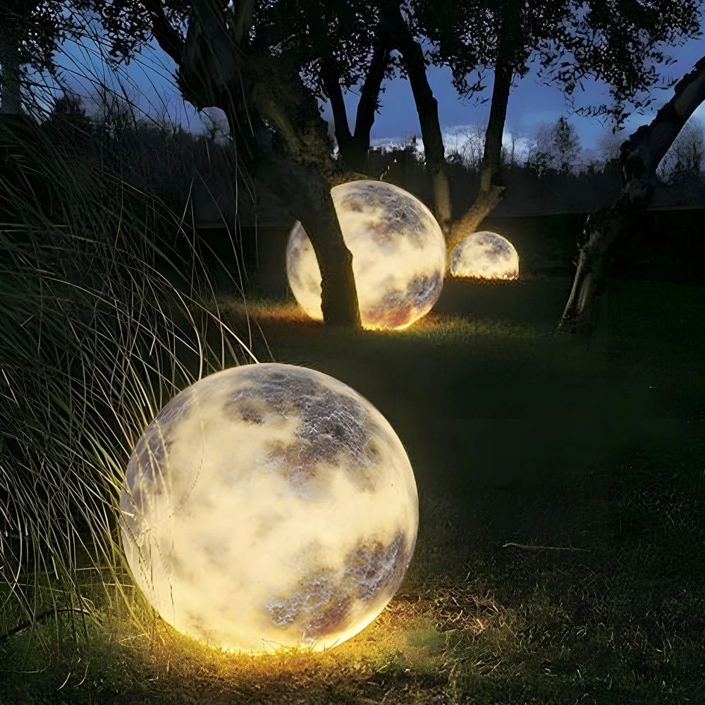 Riche Dreamy Moon Glass Luminous Outdoor Lawn Lamp - Image 2