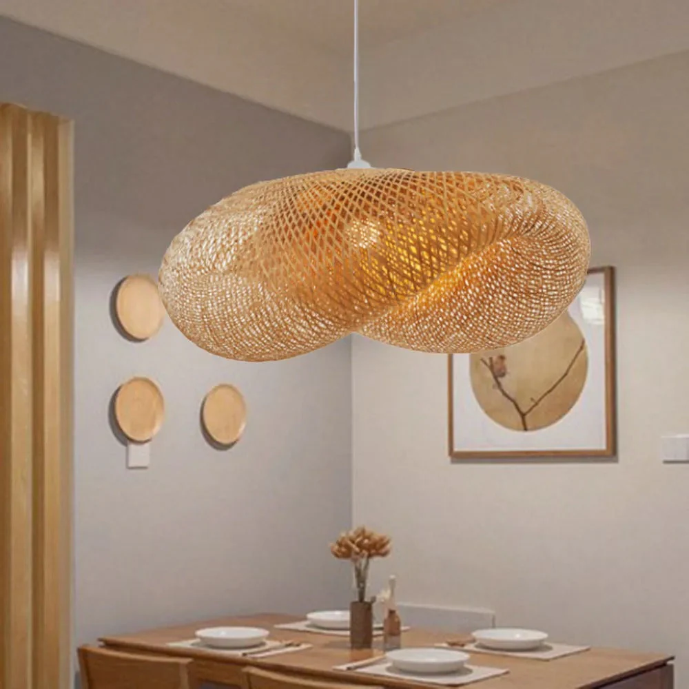 Rinwa Natural Pendant Light for Dining Room/Kitchen Island, Bamboo - Image 19