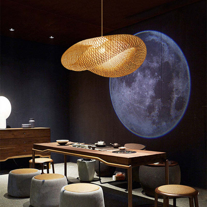 Rinwa Natural Pendant Light for Dining Room/Kitchen Island, Bamboo - Image 2