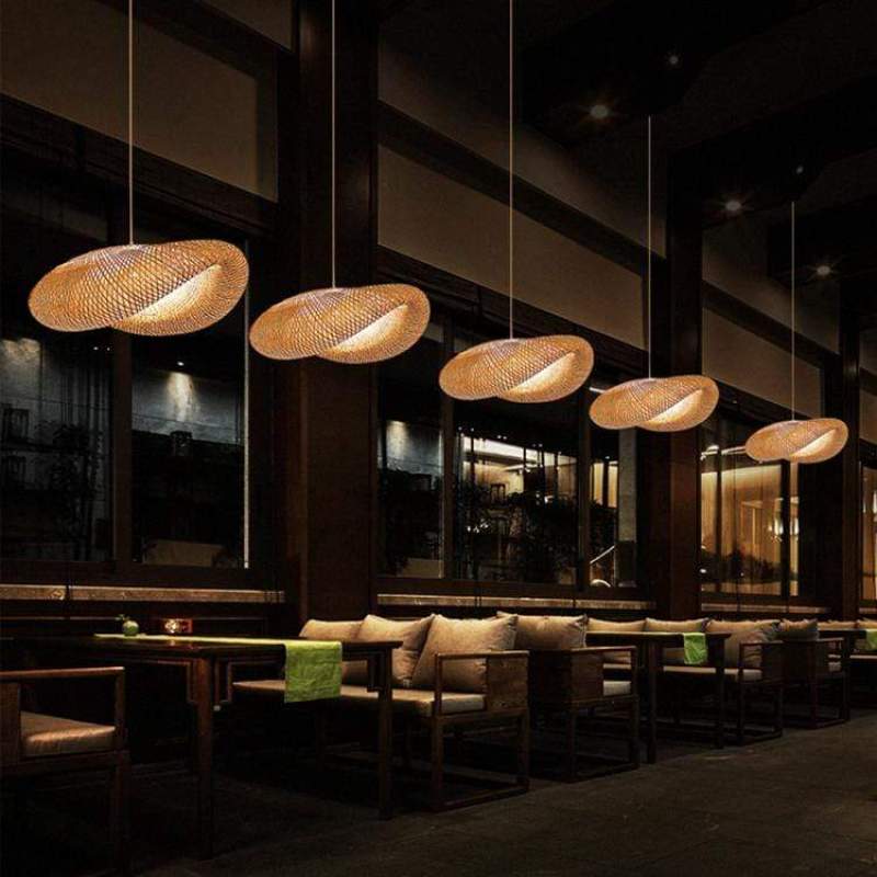 Rinwa Natural Pendant Light for Dining Room/Kitchen Island, Bamboo - Image 5