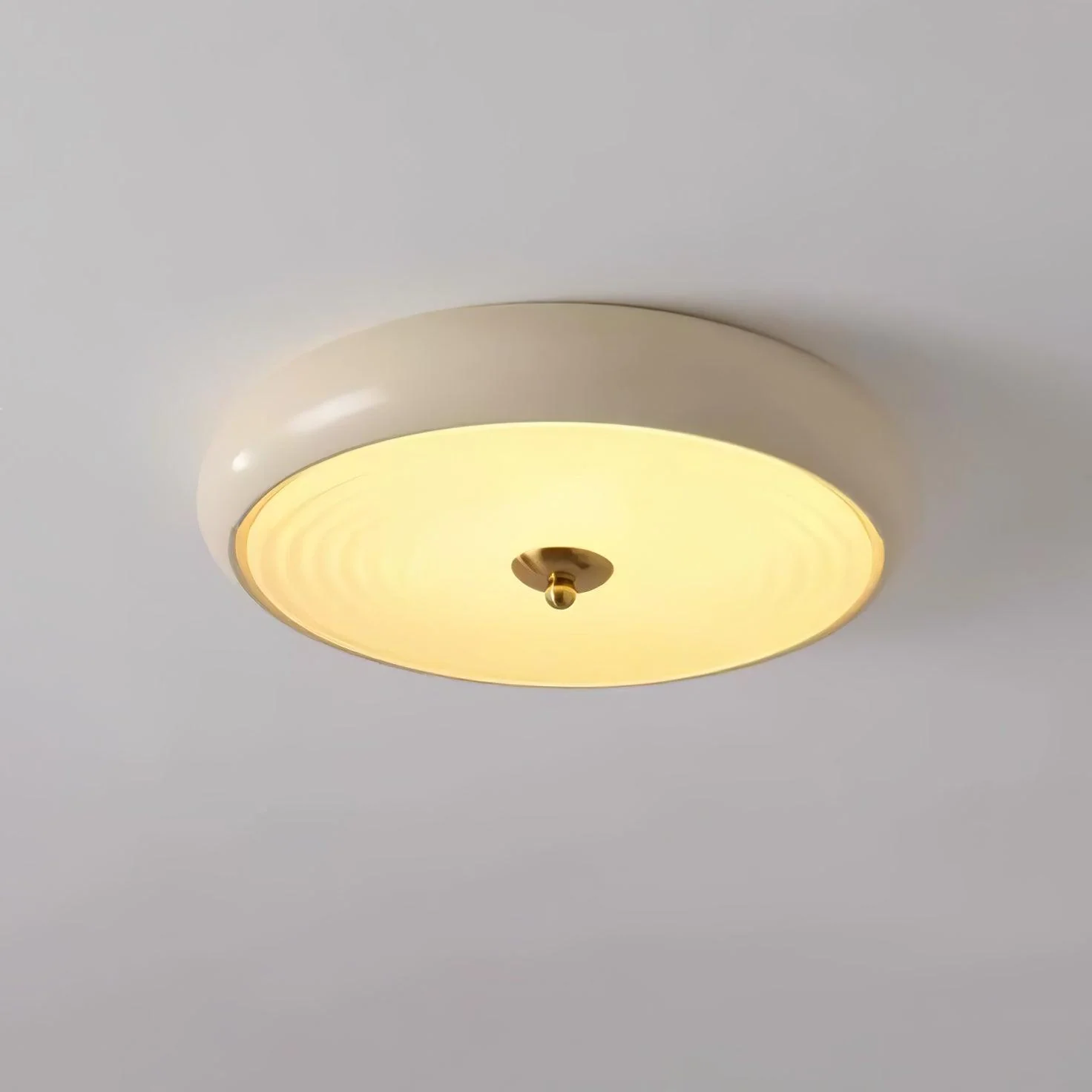Utheara Modern Minimalist Ripple Cream Glass Ceiling Lamp - Image 17