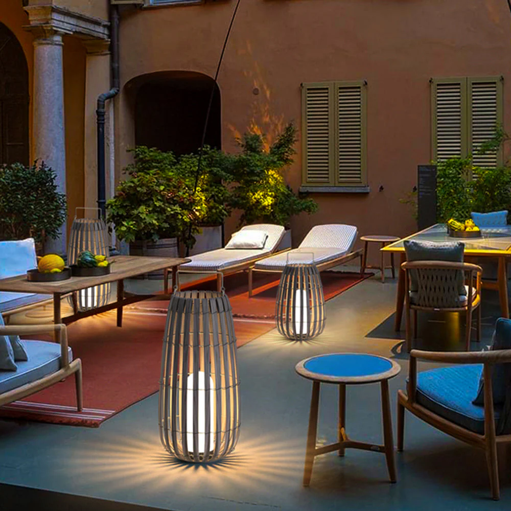 Ritta Retro Bamboo Outdoor Floor Lamp - Image 2