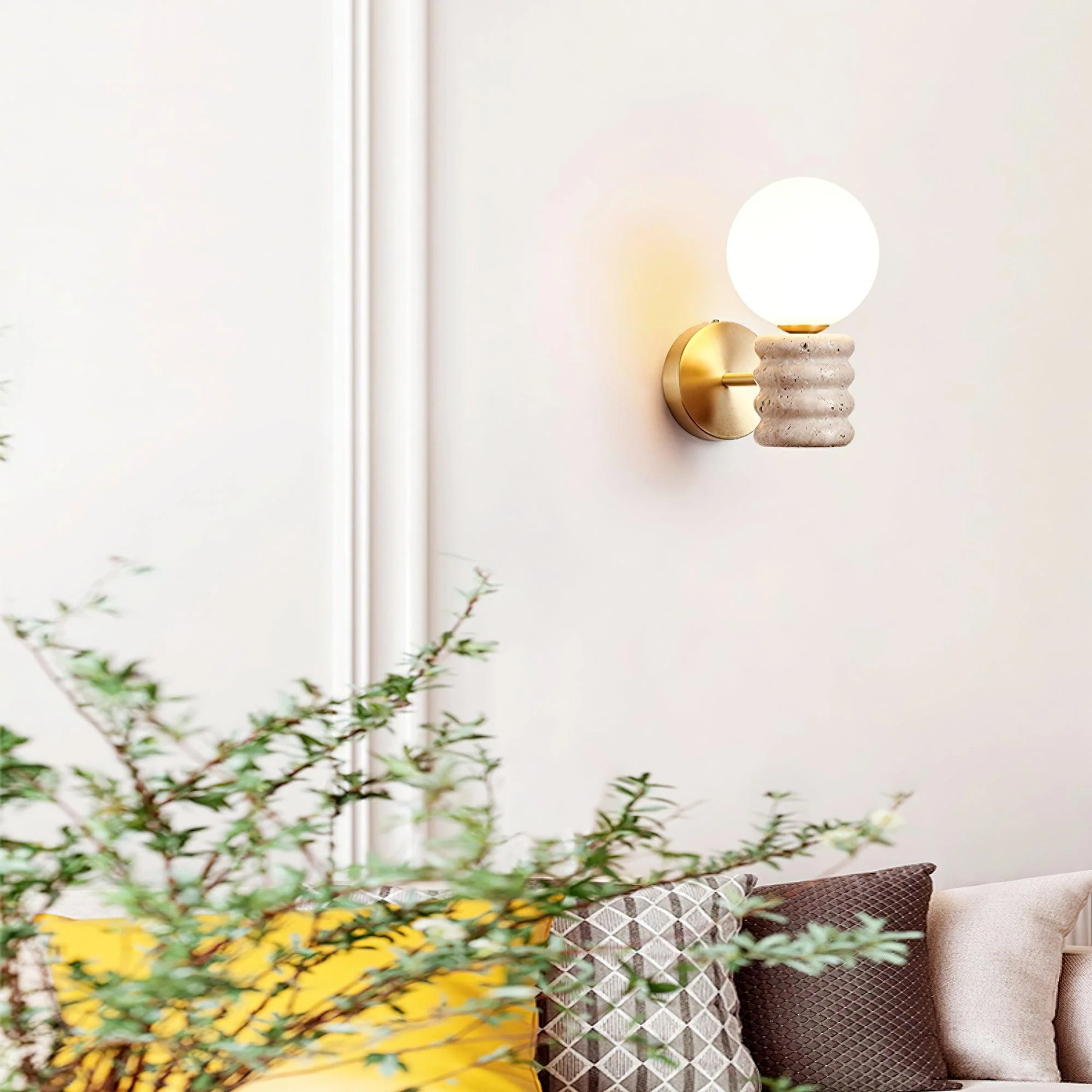 Romus Contemporary Travertine Wall Light - Image 4