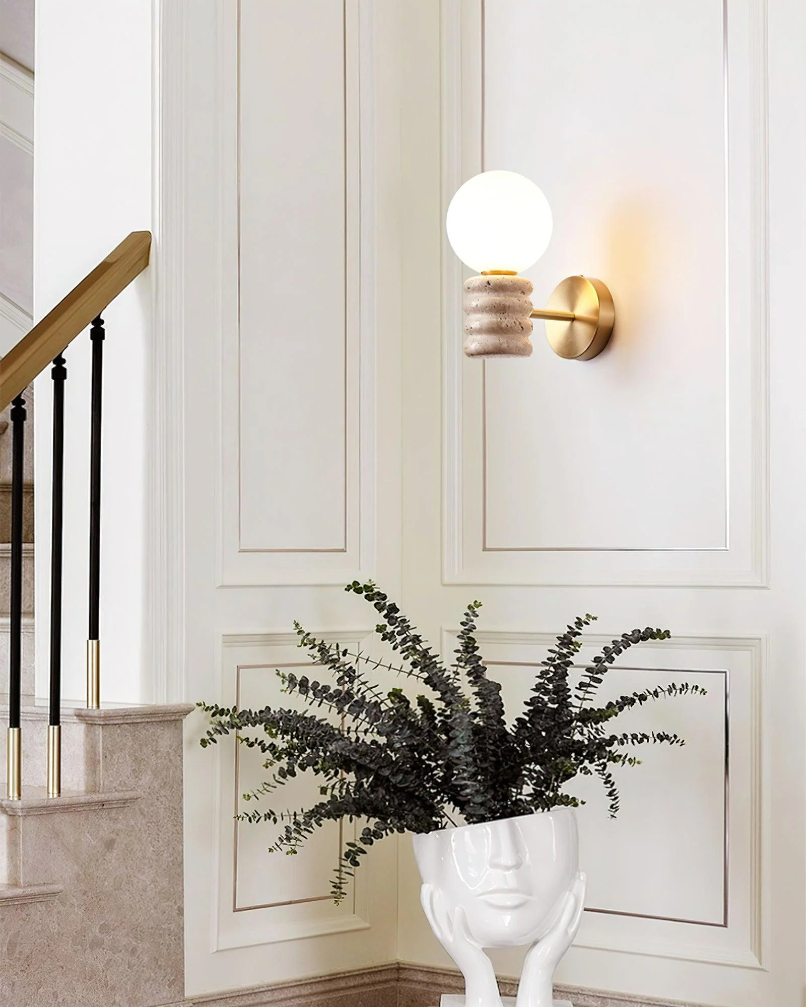 Romus Contemporary Travertine Wall Light - Image 5