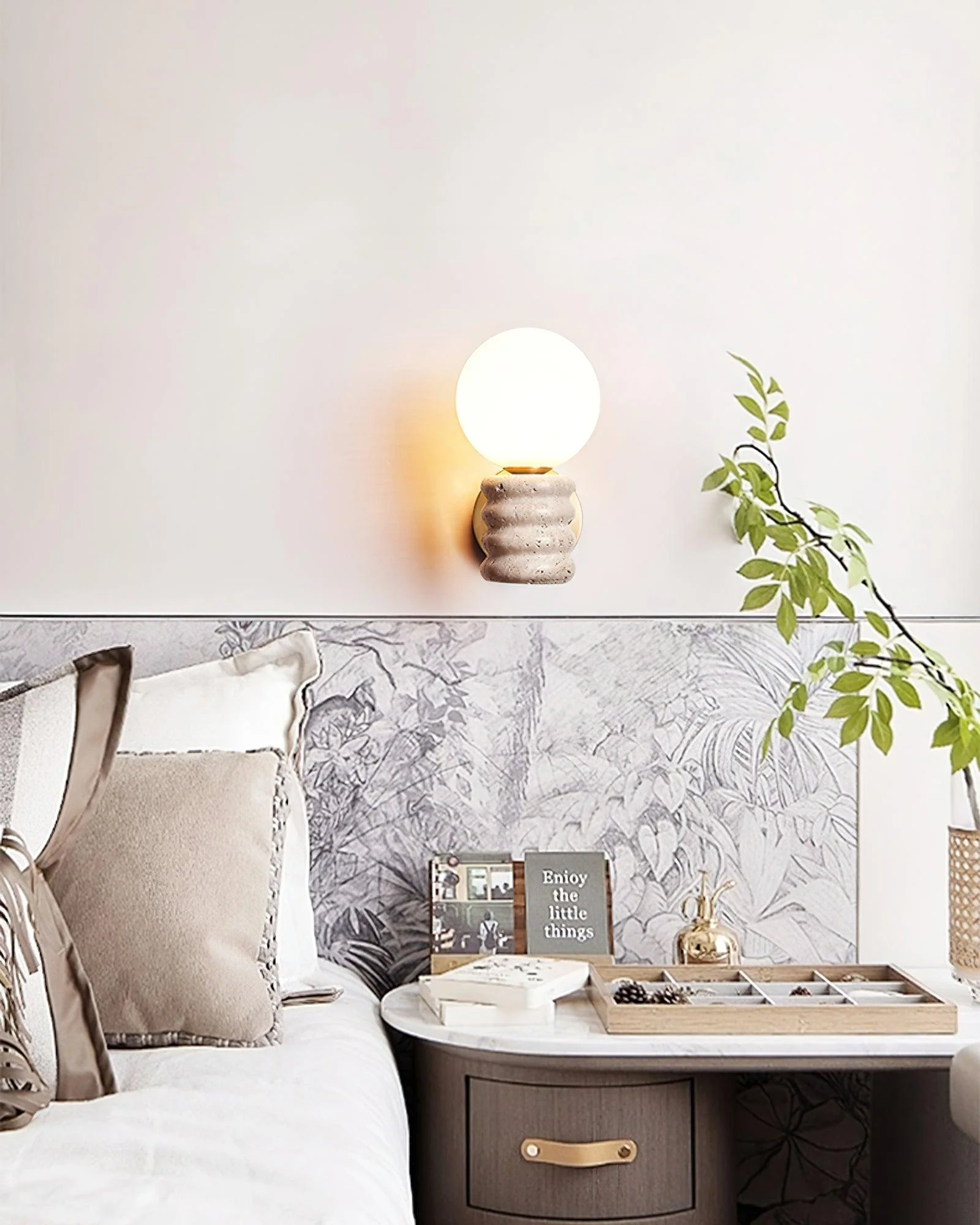 Romus Contemporary Travertine Wall Light - Image 6