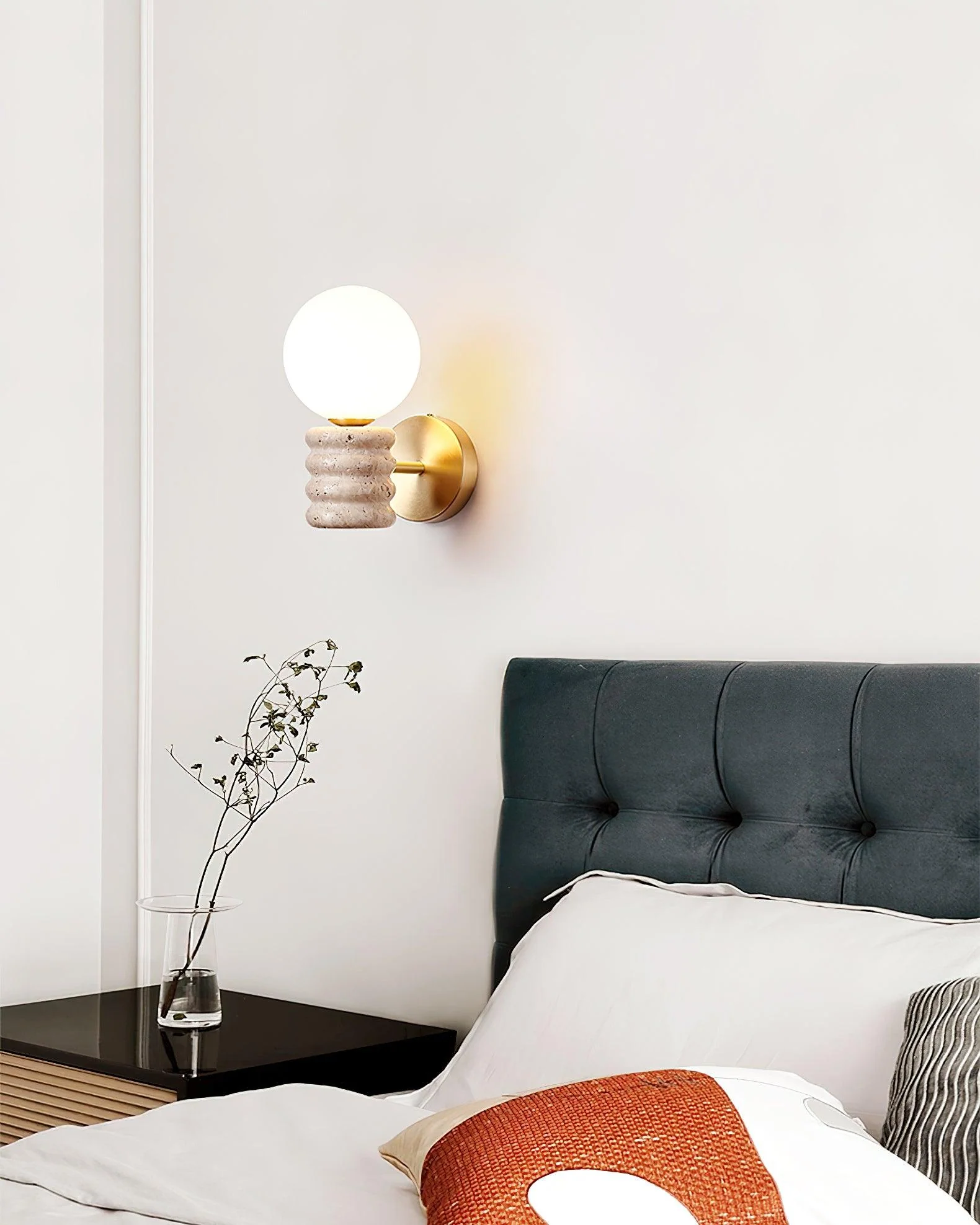 Romus Contemporary Travertine Wall Light - Image 8
