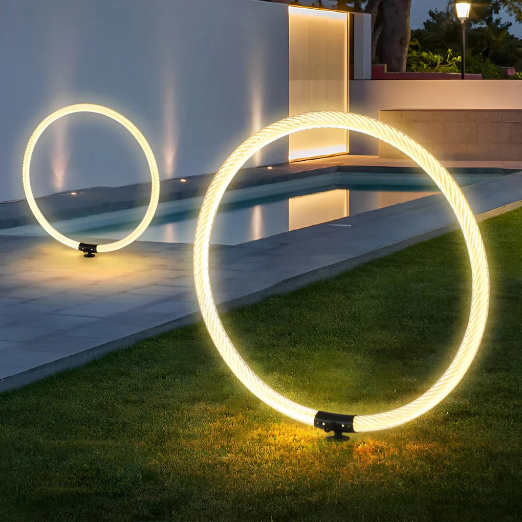 Rose Sleek Ring Modern Landscape Outdoor Lawn Light - Image 4