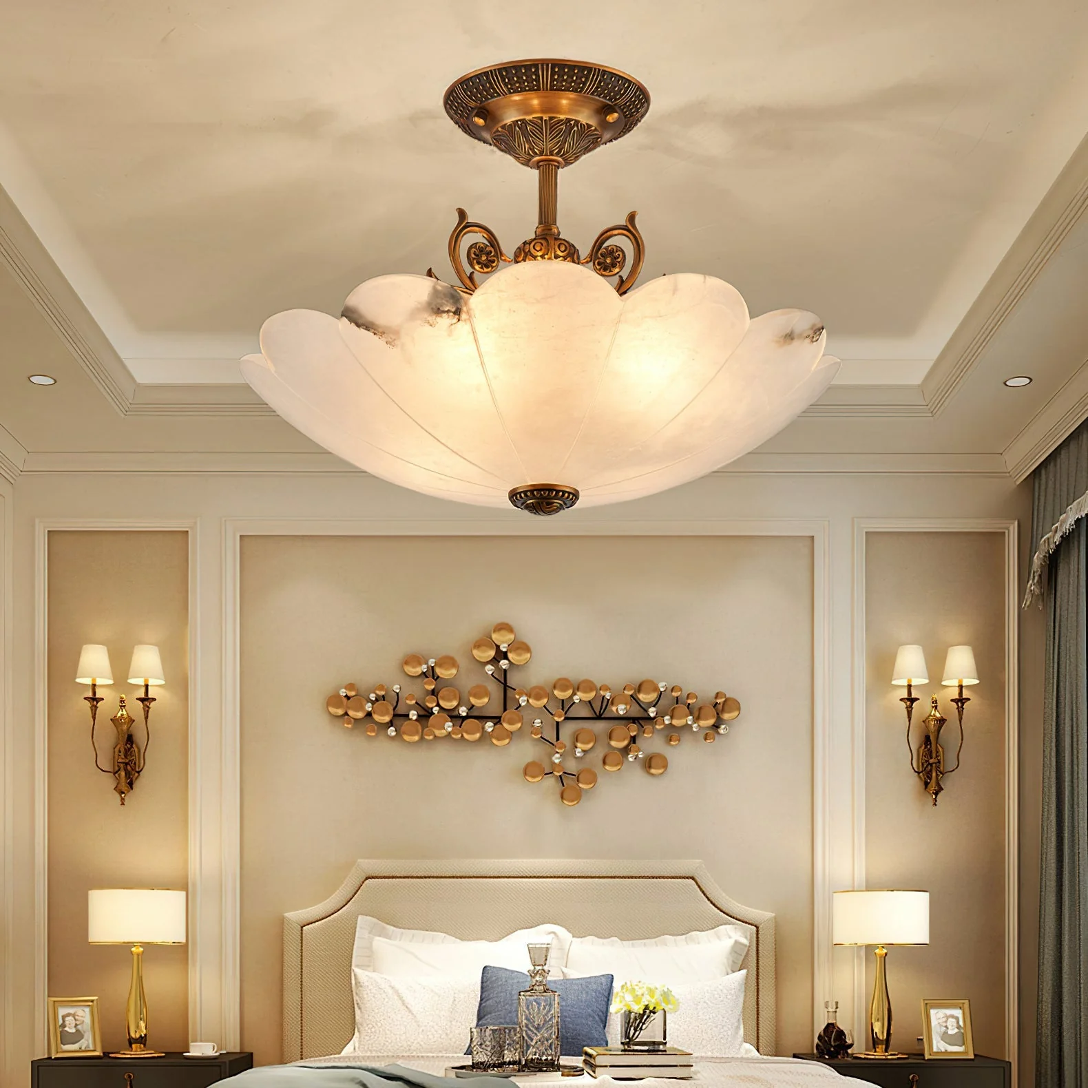 Rosemary Retro Alabaster Ceiling Light - Image 2