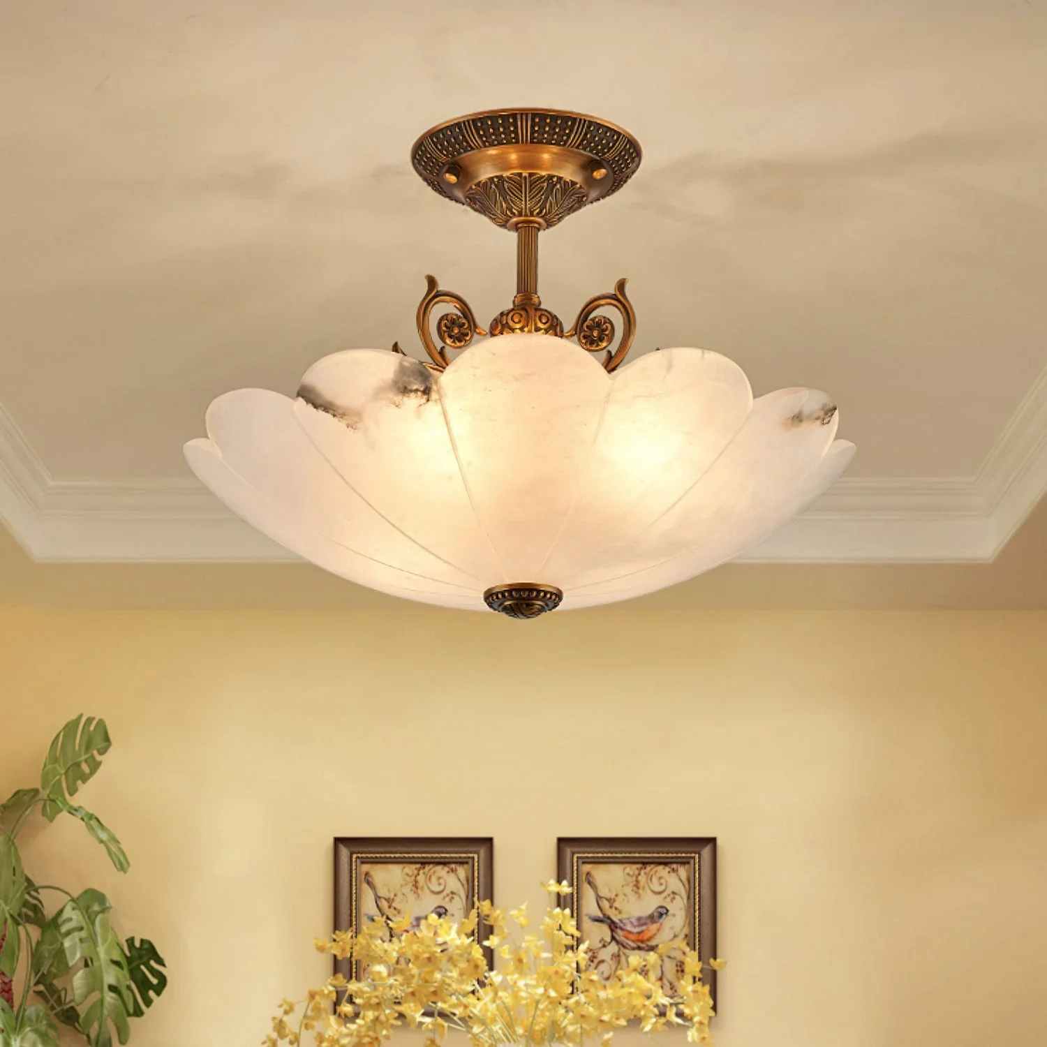 Rosemary Retro Alabaster Ceiling Light - Image 4