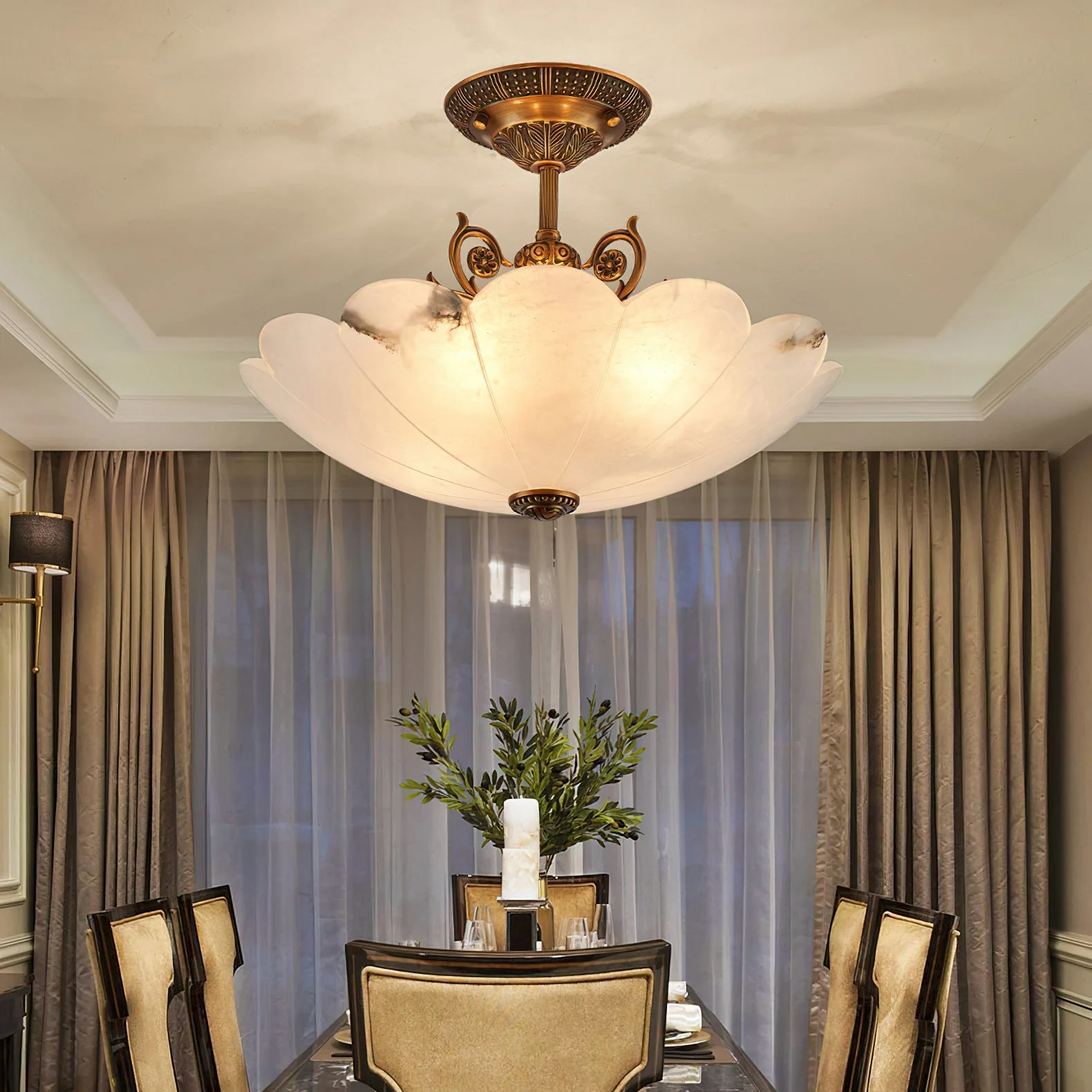 Rosemary Retro Alabaster Ceiling Light - Image 6